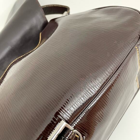 Prada Patent Leather Shoulder Hobo Bag Buckle Flap Triangle Logo - Picture 17 of 17